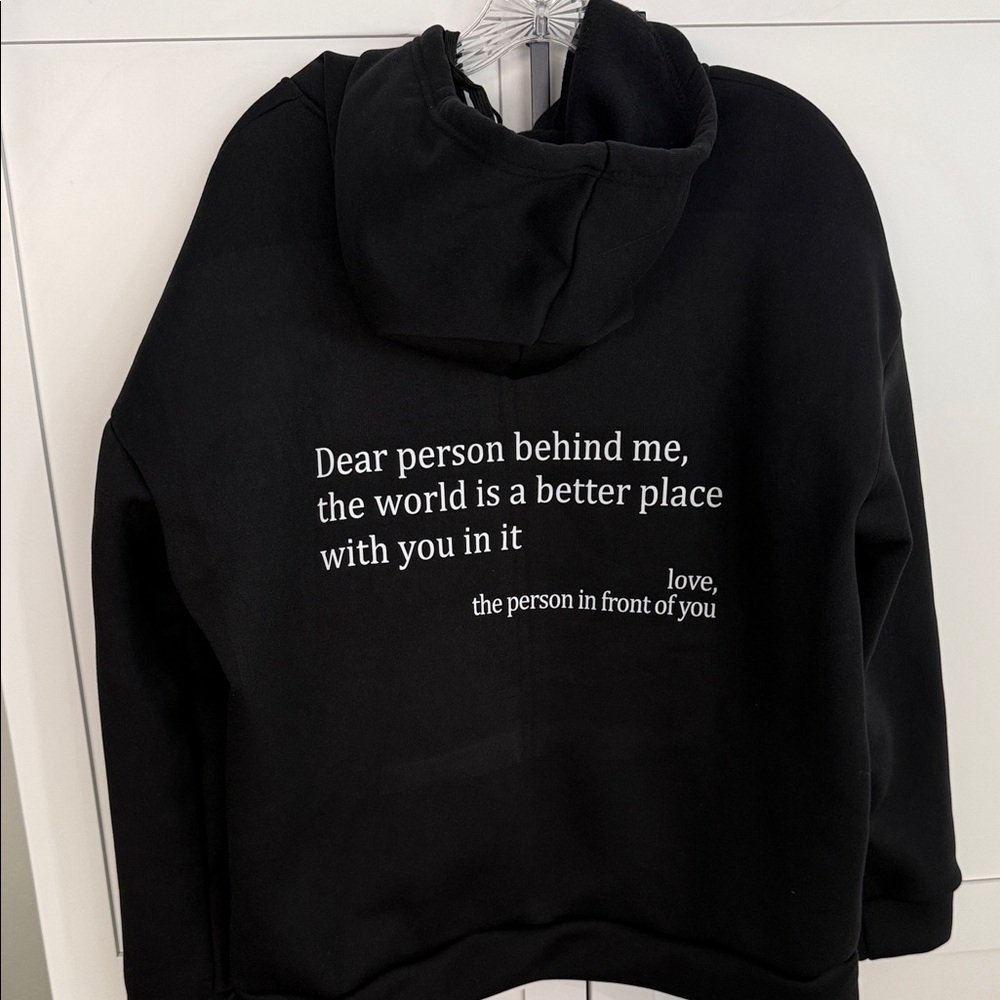 You Are Enough Black Zip-Up Hoodie - Picture 2 of 4